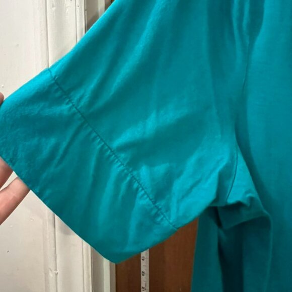 Size 26/28 - Lane Bryant - Short Sleeve Turquoise Knit Wrap - Picture 3 of 7